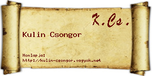 Kulin Csongor névjegykártya